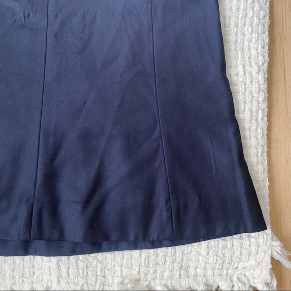 J Crew wool flared pencil work career midi skirt navy blue sz 6 - Picture 2 of 7